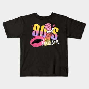 90s Babe Retro Groovy Design Kids T-Shirt